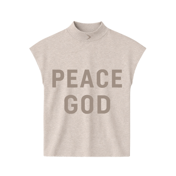 Peace God Sleeveless Mock Neck